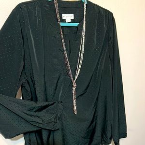 Beautiful black silky blouse. Size 1x